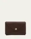 Il Bisonte Unisex Leather Business Card Holder In Vintage Dark Brown