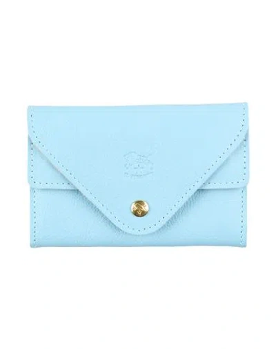 Il Bisonte Woman Coin Purse Azure Size - Leather In Blue
