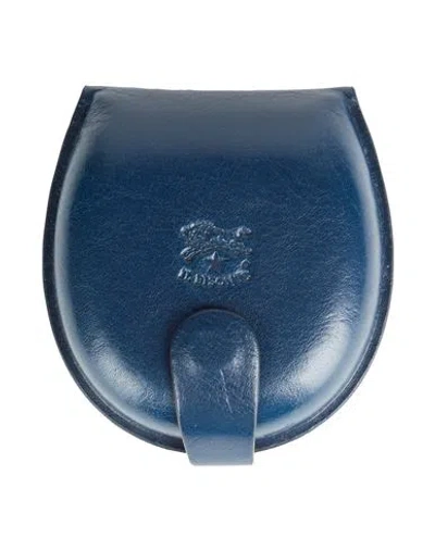 Il Bisonte Woman Coin Purse Midnight Blue Size - Leather In Blue