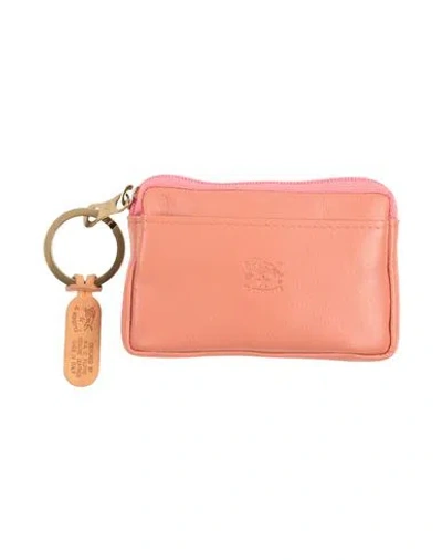 Il Bisonte Woman Coin Purse Salmon Pink Size - Leather