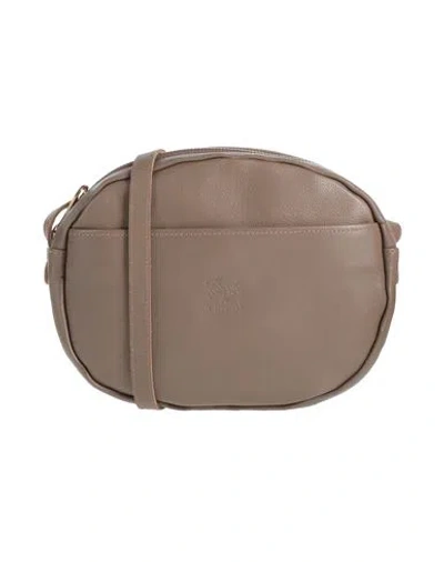 Il Bisonte Woman Cross-body Bag Khaki Size - Soft Leather In Beige