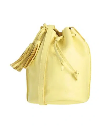 Il Bisonte Woman Cross-body Bag Pastel Yellow Size - Soft Leather