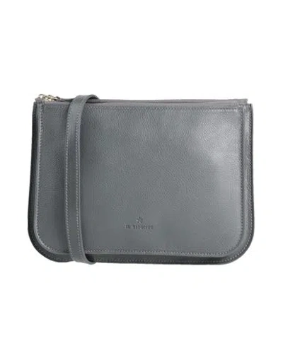 Il Bisonte Woman Cross-body Bag Charcoal Size - Leather In Grey