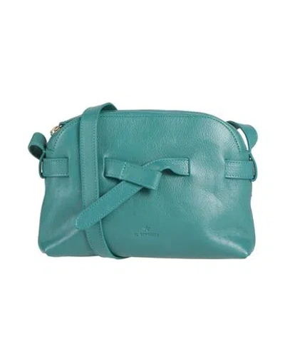 Il Bisonte Woman Cross-body Bag Deep Teal Size - Leather In Green