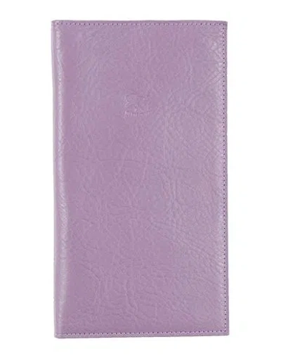 Il Bisonte Woman Document Holder Lilac Size - Cowhide In Purple