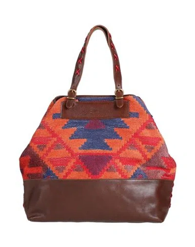 Il Bisonte Woman Handbag Chocolate Brown Size - Leather, Textile Fibers