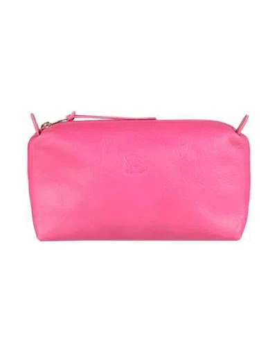 Il Bisonte Woman Pouch Fuchsia Size - Leather In Pink