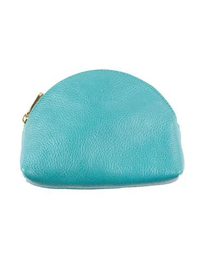 Il Bisonte Woman Pouch Turquoise Size - Leather In Blue