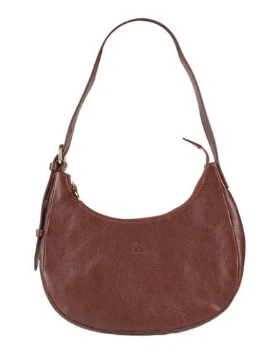 Il Bisonte Woman Shoulder Bag Dark Brown Size - Leather