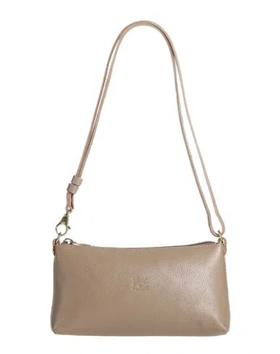 Il Bisonte Woman Shoulder Bag Dove Grey Size - Leather