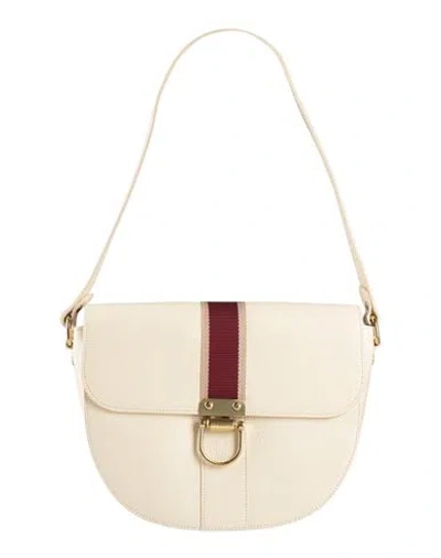 Il Bisonte Woman Shoulder Bag Ivory Size - Leather, Polyurethane In White