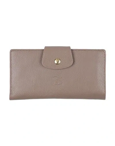 Il Bisonte Woman Wallet Khaki Size - Soft Leather In Beige