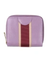 Il Bisonte Woman Wallet Lilac Size - Leather, Textile Fibers In Purple