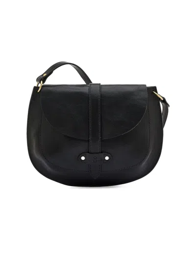 Il Bisonte Women's Archivio Leather Saddle Bag In Black