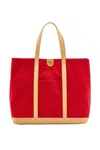 Il Bisonte Women's Caramella Medium Tote Bag In Red/natural In Red