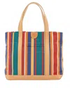 Il Bisonte Women's Caramella Medium Tote Bag In Riga Sdraio/naturale In Multi