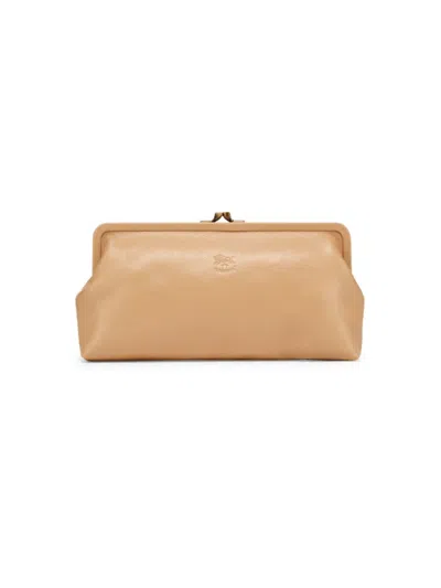 Il Bisonte Women's Classic Leather Clutch In Caffelatte