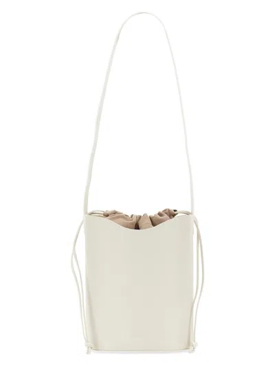 Il Bisonte Women's Leather Bucket Bag In White