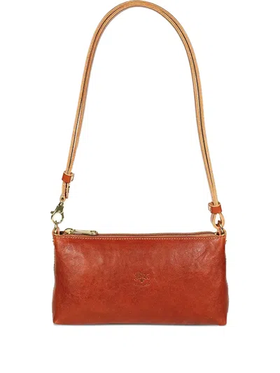 Il Bisonte Zip-top Leather Shoulder Bag In Brown