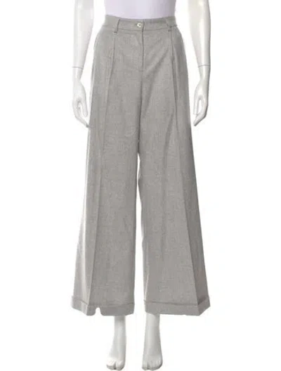 Pre-owned Il Borgo Cashmere Wide Leg Pants In Gray
