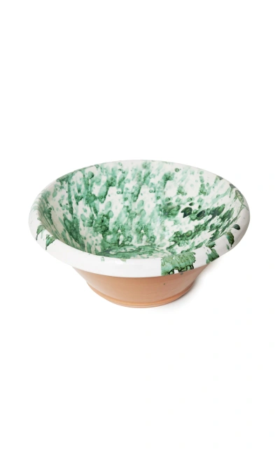 Il Buco Vita Montegranaro Extra Large Splatterware Mixing Bowl In Green