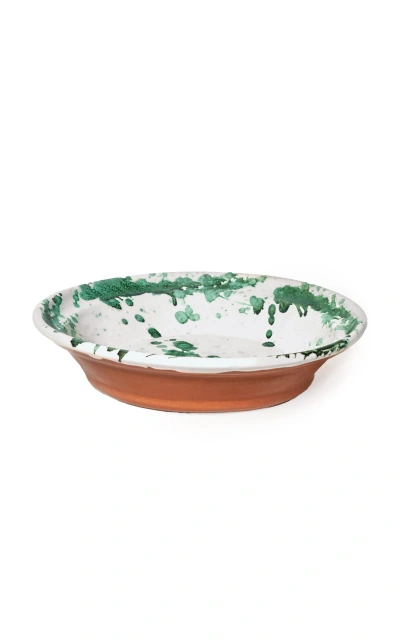 Il Buco Vita Montegranaro Extra Large Splatterware Serving Dish In Green