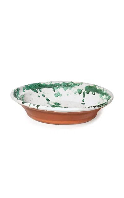 Il Buco Vita Montegranaro Large Splatterware Serving Dish In Green
