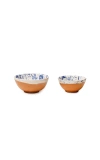 Il Buco Vita Montegranaro Splatterware Olive Oil & Salt Dish Set In Blue