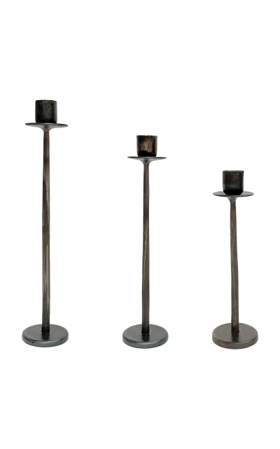 Il Buco Vita Urbino Small Iron Candleholder In Metallic