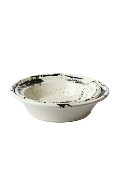 Il Buco Vita - X Leanne Ford Montegranaro Large Splatterware Serving Dish - Black/white In Black,white