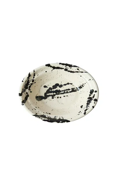 Il Buco Vita - X Leanne Ford Montegranaro Splatterware Pasta Dish - Black/white In Black,white