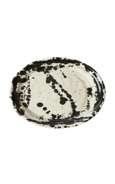 Il Buco Vita - X Leanne Ford Montegranaro Splatterware Side Plate - Black/white In Black,white