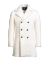 Il Cappottino Man Coat Cream Size 44 Mohair Wool, Wool, Polyamide In White