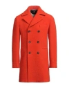 Il Cappottino Man Coat Orange Size 44 Wool In Red