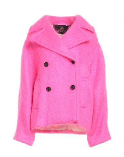 Il Cappottino Woman Coat Fuchsia Size 4 Mohair Wool, Wool, Polyamide In Pink