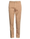Il Drop Man Pants Camel Size 38 Cotton, Elastane In Beige