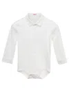 IL GUFO WHITE ROMPER WITH COLLAR AND BUTTONS IN COTTON BABY