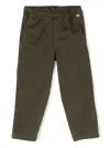 IL GUFO GREEN PANTS WITH ELASTIC WAISTBAND IN STRETCH COTTON BOY