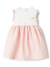 Il Gufo Logo-embroidered Dress In Pink