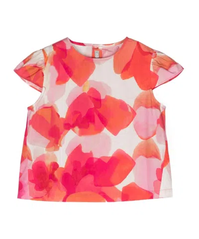 Il Gufo Abstract-print Poplin Blouse In Pink