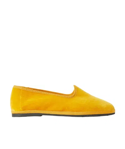 Il Gufo Kids' Velvet Loafers In Yellow