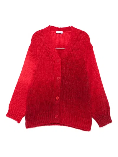 Il Gufo Kids' Alpaca Wool-blend Cardigan In Red