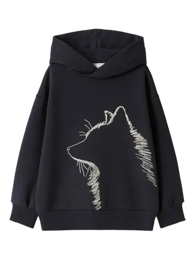 Il Gufo Hoodie Mit Animal-print In Blue