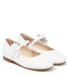 Il Gufo Appliqué Leather Ballet Flats In Bianco