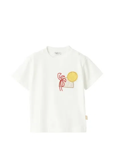 Il Gufo Kids' Appliqué-detail T-shirt In White