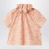Il Gufo Apricot-coloured Top With Ruffled Collar