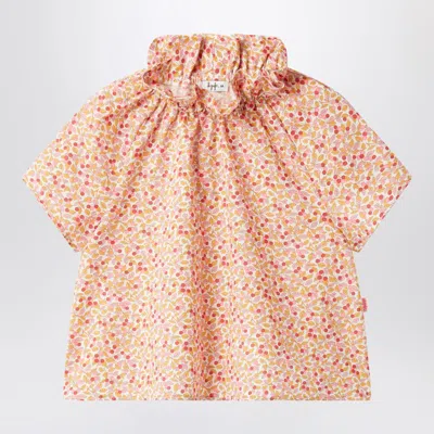 Il Gufo Apricot-coloured Top With Ruffled Collar In Multi