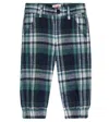 Il Gufo Baby Checked Cotton Flannel Pants In Blue