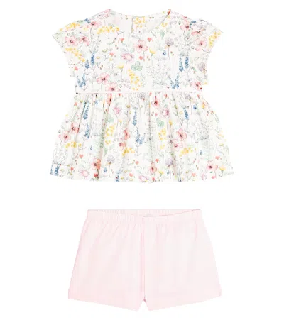 Il Gufo Baby Cotton-blend Dress And Bloomers Set In Green