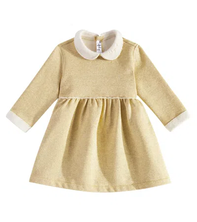 Il Gufo Baby Cotton-blend Dress In Gold